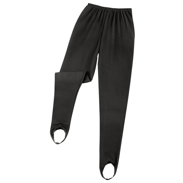 Women's 2-Pk Stirrup Pants  black & gray 